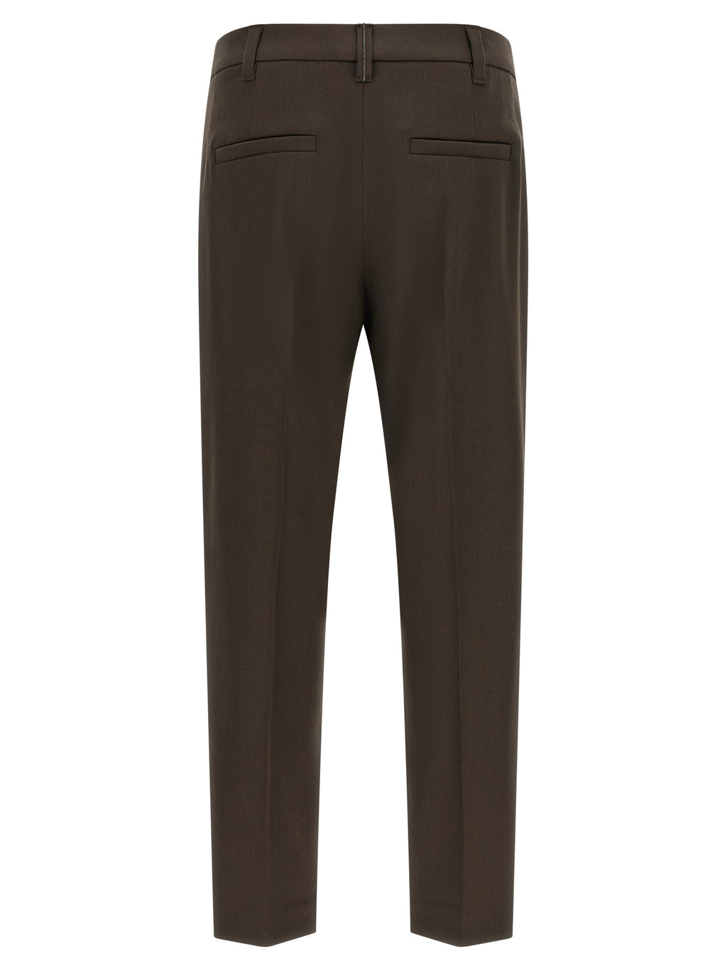 Brunello Cucinelli Brown Virgin Wool Dress Pants