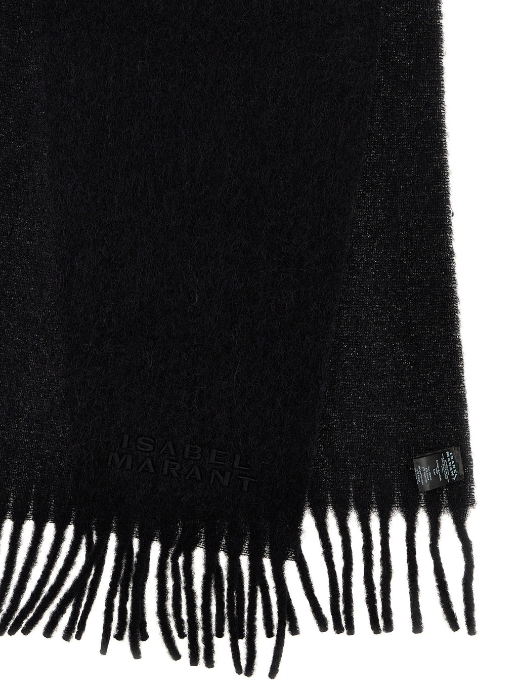Isabel Marant Black Alpaca Leather Scarf