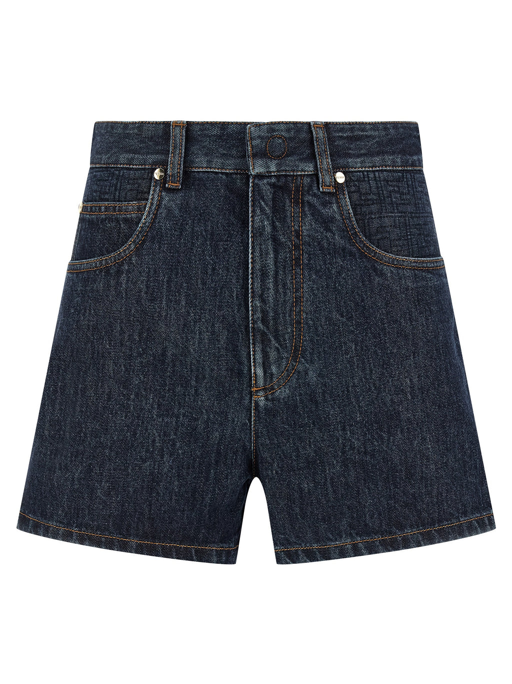 Fendi Blue Cotton Bermuda Shorts