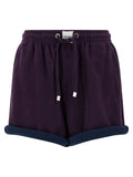 The Attico Purple Cotton Bermuda Shorts