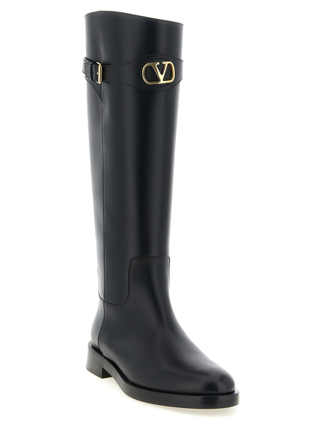 Valentino Garavani Black Calfskin Over The Knee