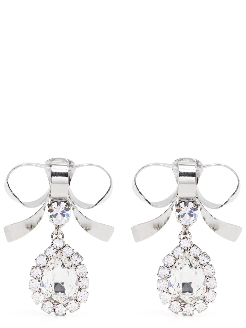 Alessandra Rich Silver Glass Earrings