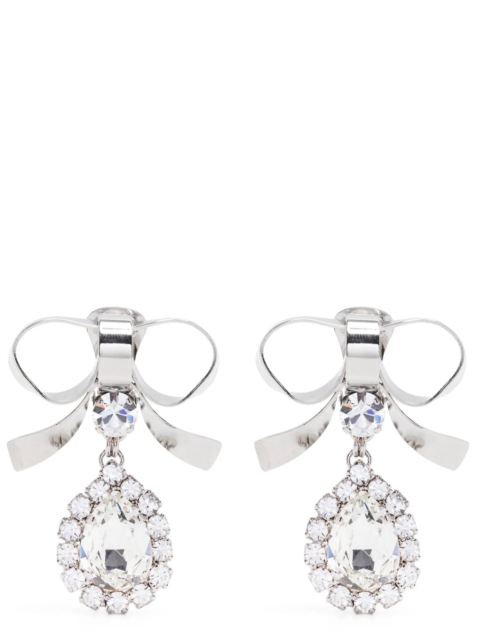 Alessandra Rich Silver Glass Earrings