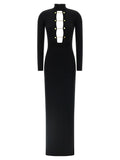 Elisabetta Franchi Black Viscose Long Dress