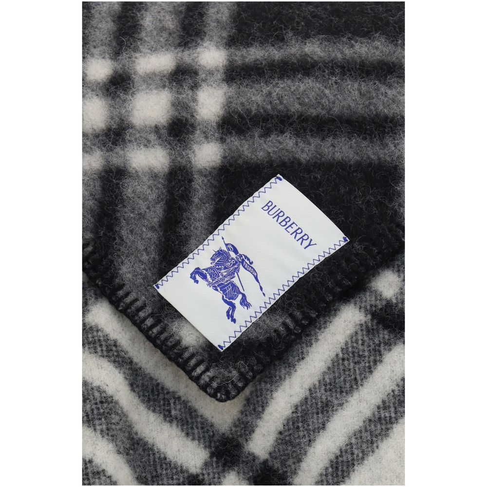Burberry Gray Wool Oves Aries Scarf