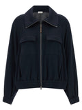 Brunello Cucinelli Blue Cotton Bomber