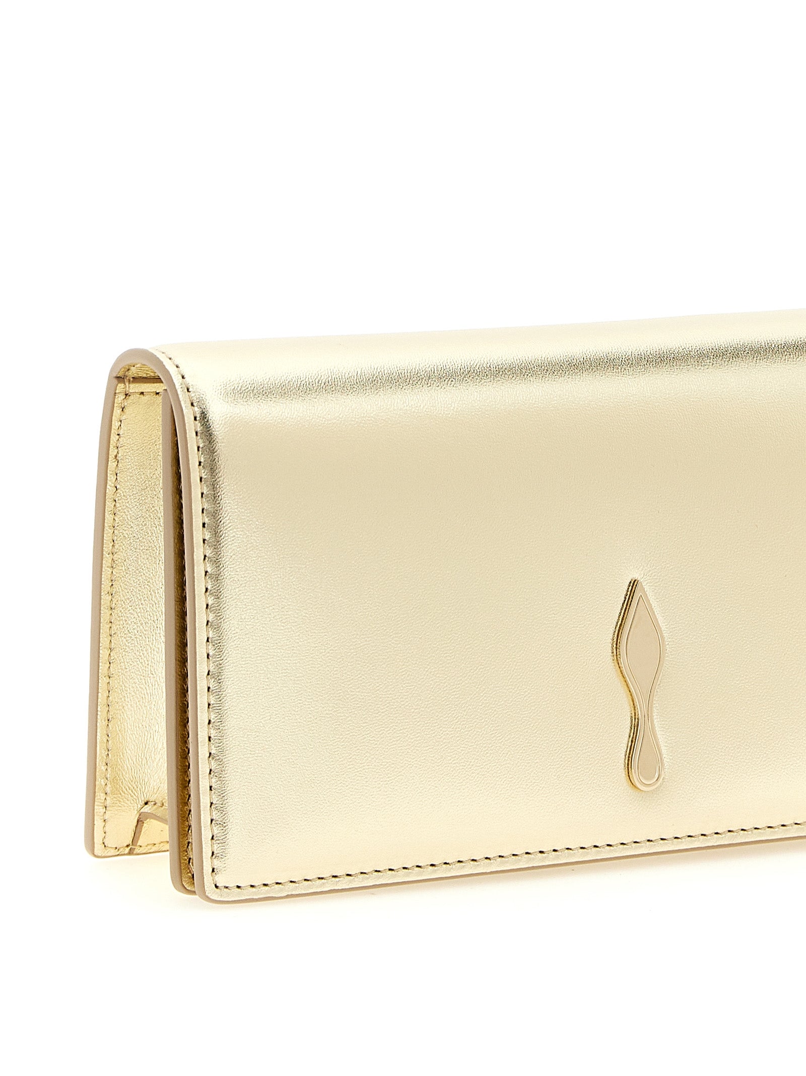 Christian Louboutin Gold Lambskin Clutch Bag