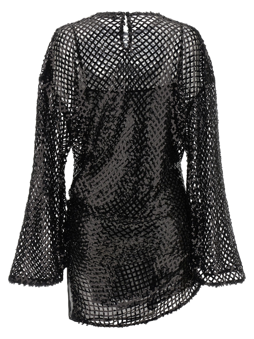 The Attico Black Polyester Short Dress