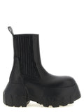 Rick Owens Black Ramie Ankle Boots