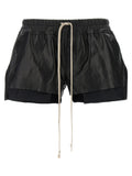 Rick Owens Black Lamb Leather Bermuda Shorts