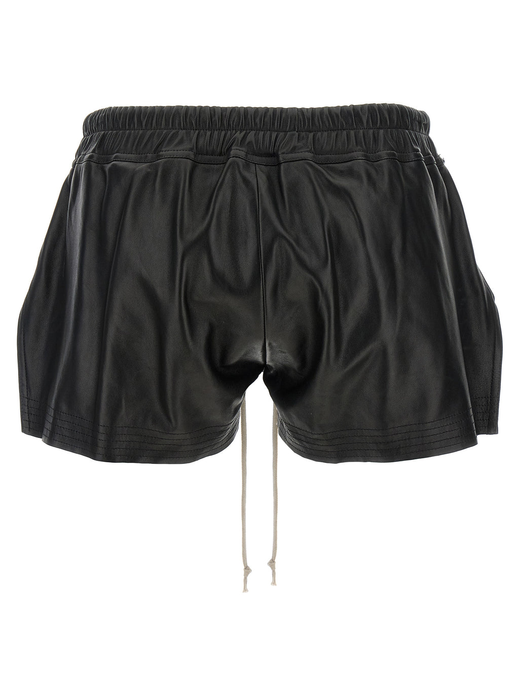 Rick Owens Black Lamb Leather Bermuda Shorts