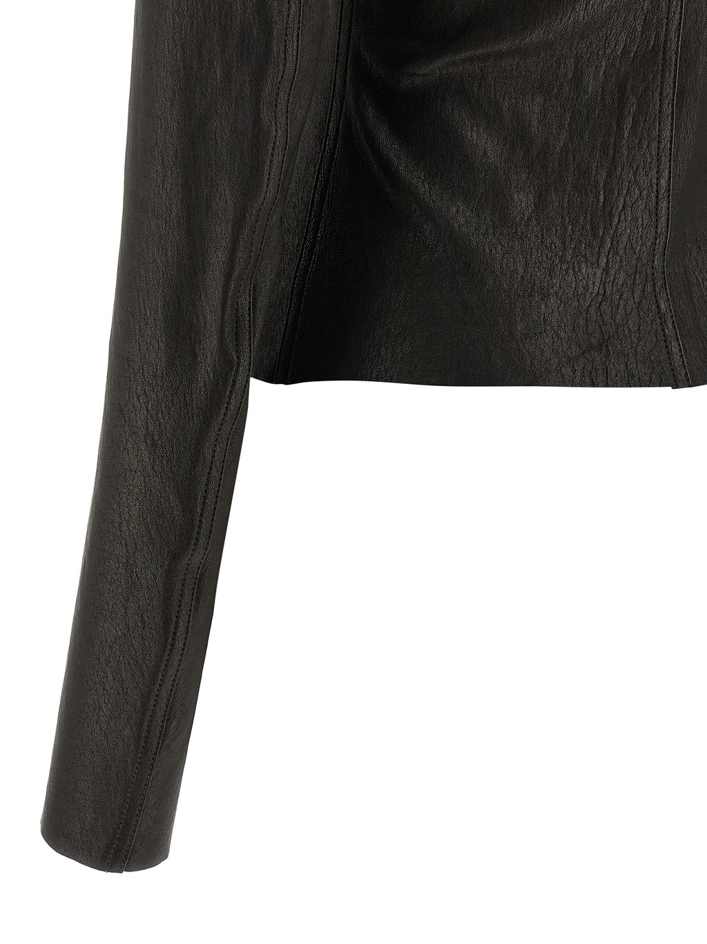 Rick Owens Black Lamb Leather Leather Jacket