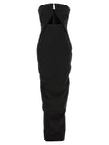 Rick Owens Black Wool Long Dress