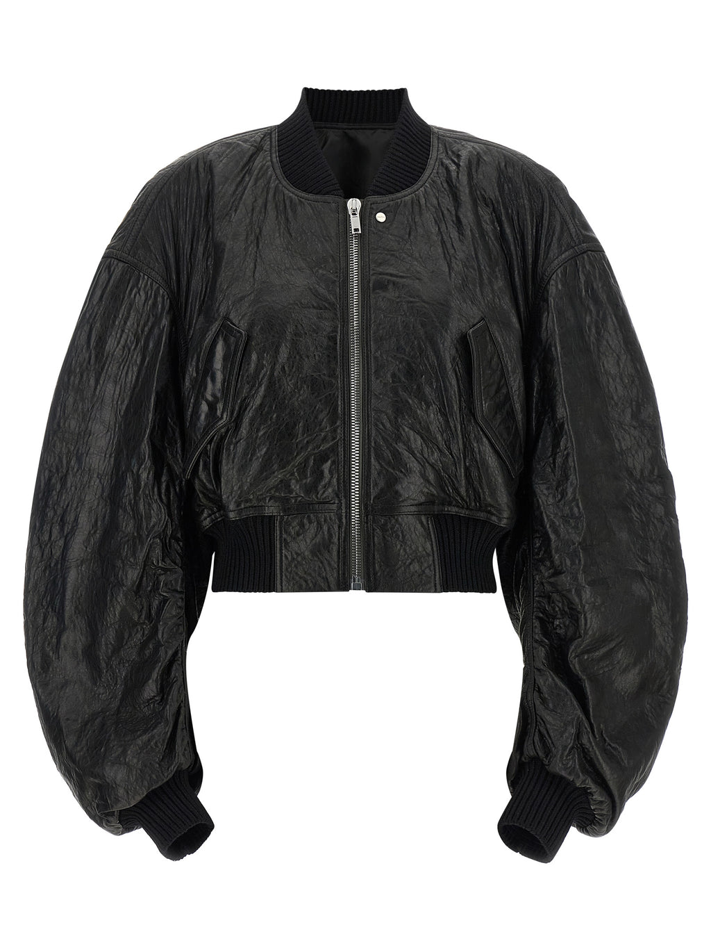 Rick Owens Black Lamb Leather Leather Jacket