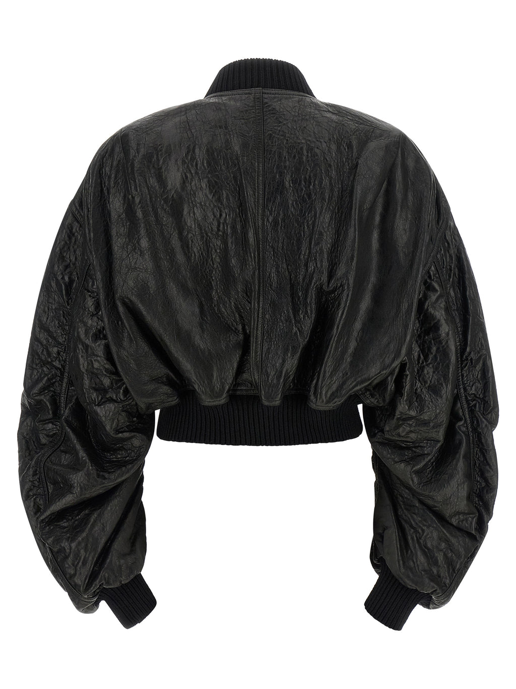 Rick Owens Black Lamb Leather Leather Jacket