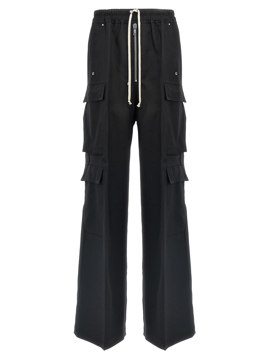 Rick Owens Black Wool Cargo Pants