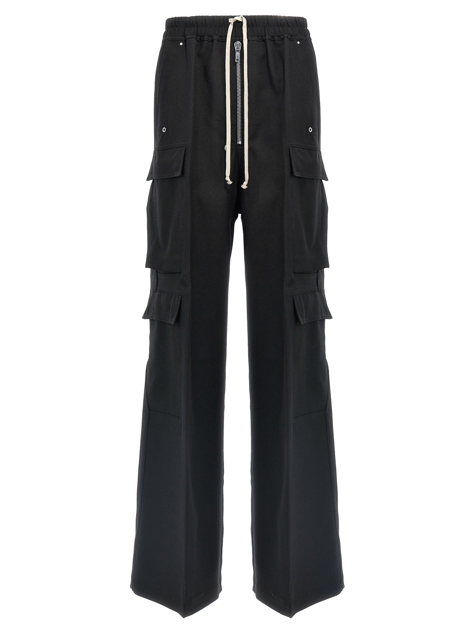 Rick Owens Black Wool Cargo Pants