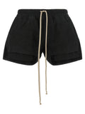 Rick Owens Black Lamb Leather Bermuda Shorts