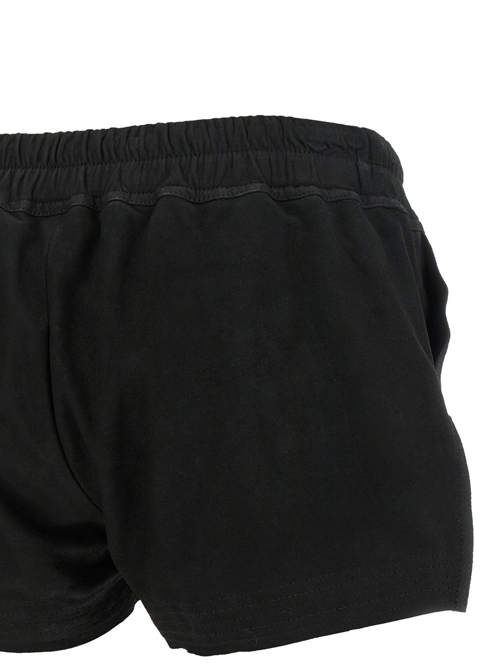 Rick Owens Black Lamb Leather Bermuda Shorts
