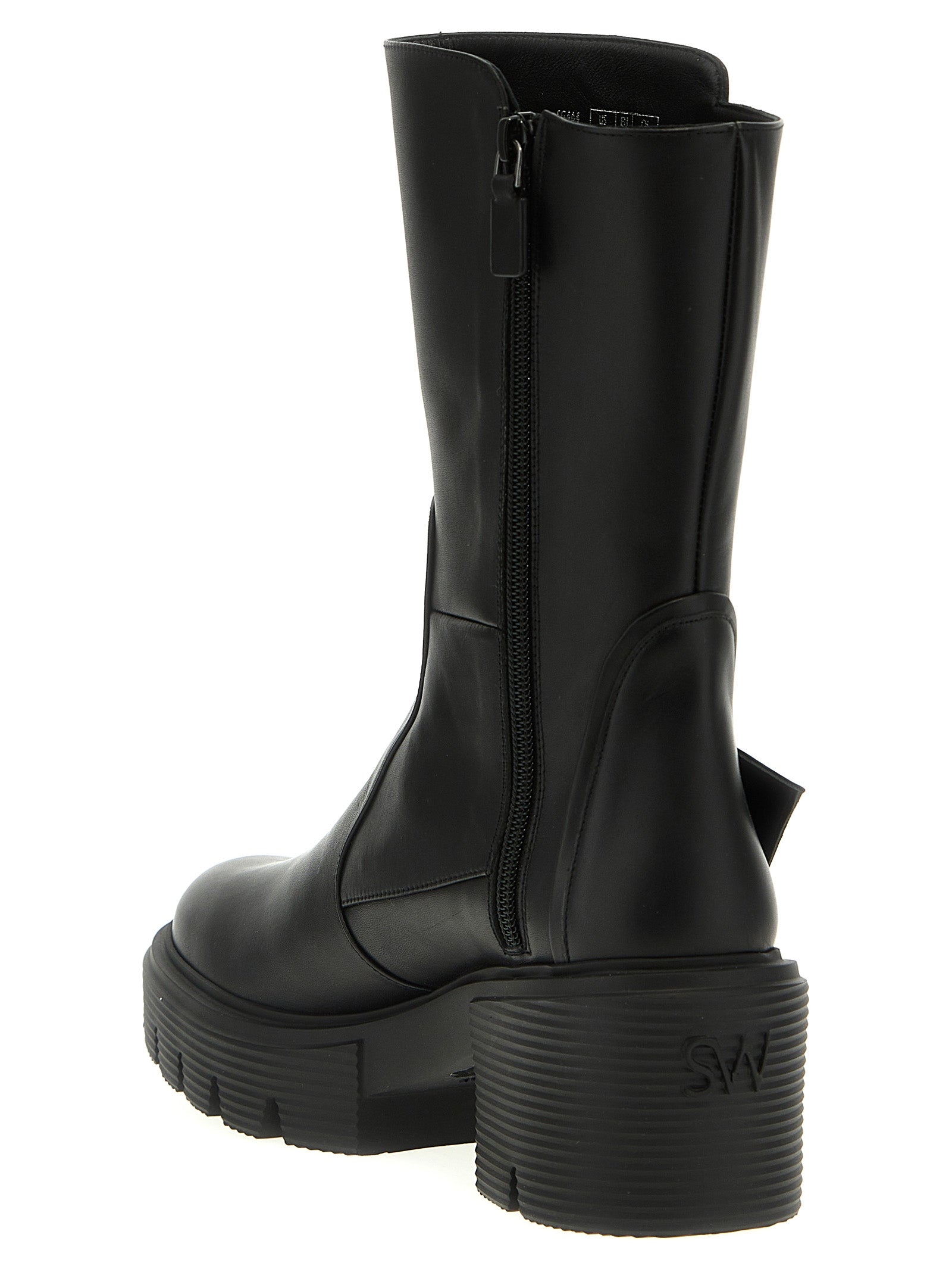 Stuart Weitzman Black Calfskin Ankle Boots