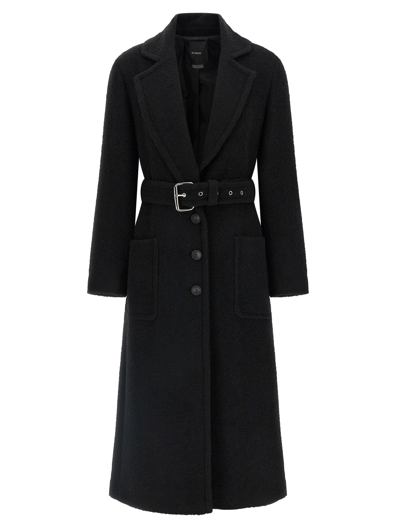 PINKO Black Polyester Coat