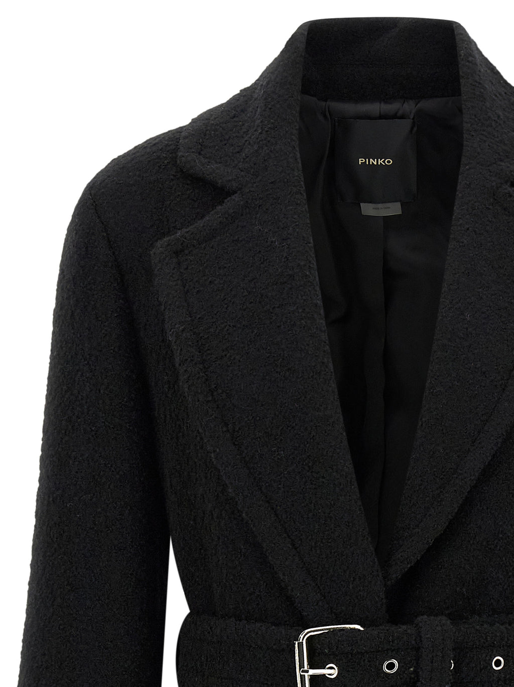 PINKO Black Polyester Coat