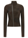 Rick Owens Brown Lamb Leather Leather Jacket