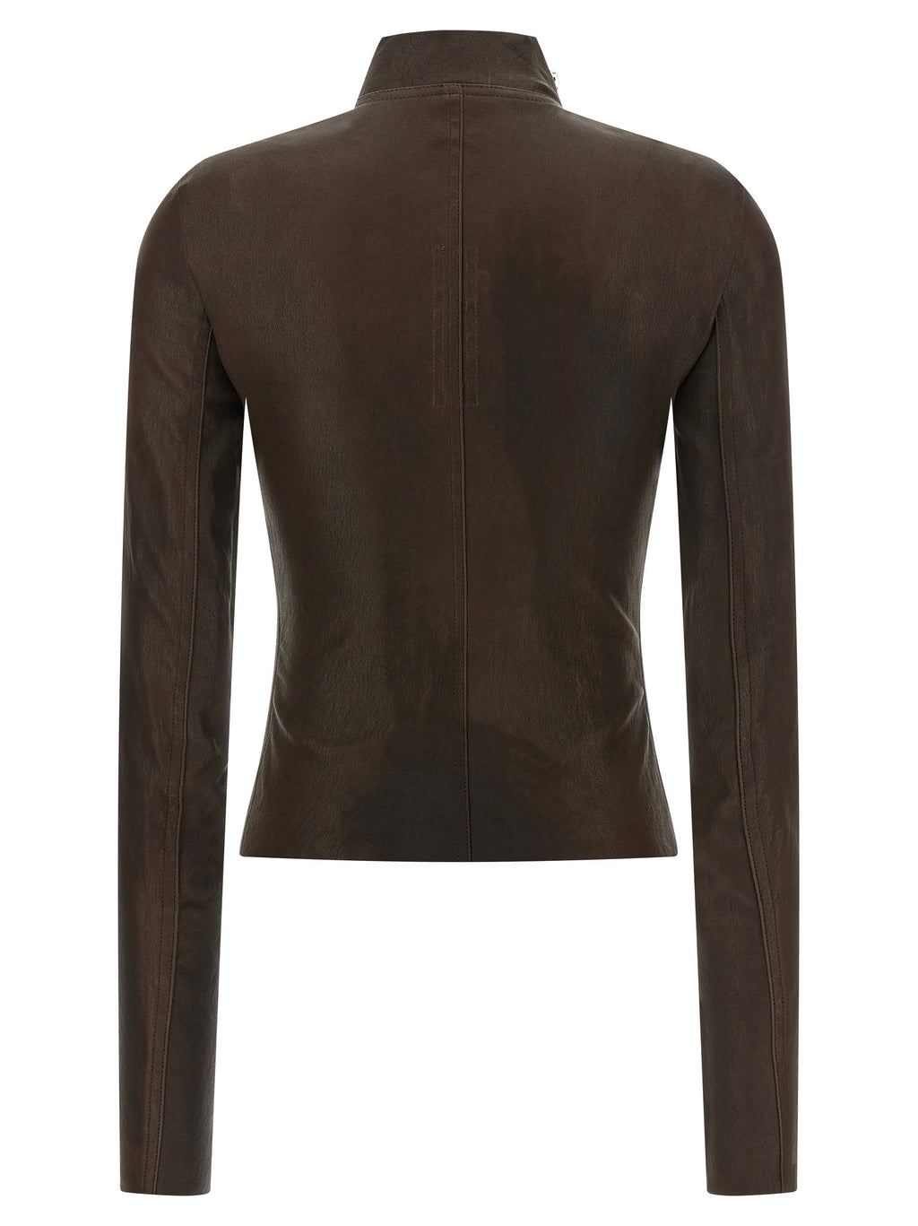 Rick Owens Brown Lamb Leather Leather Jacket