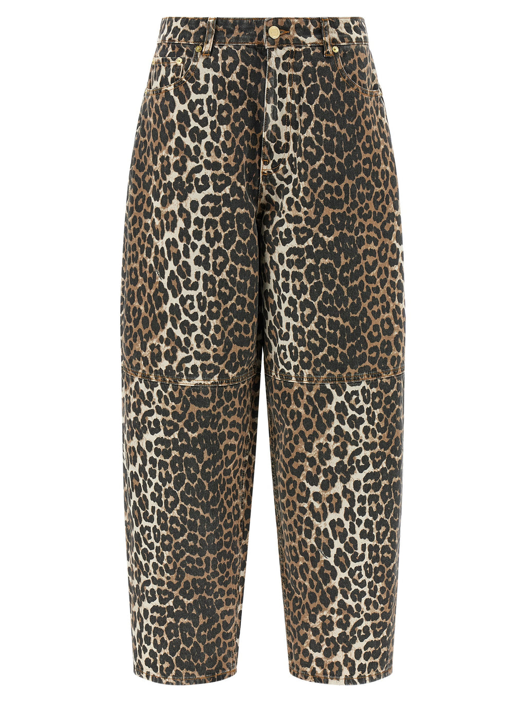 Ganni Brown Organic Cotton Cropped Jeans