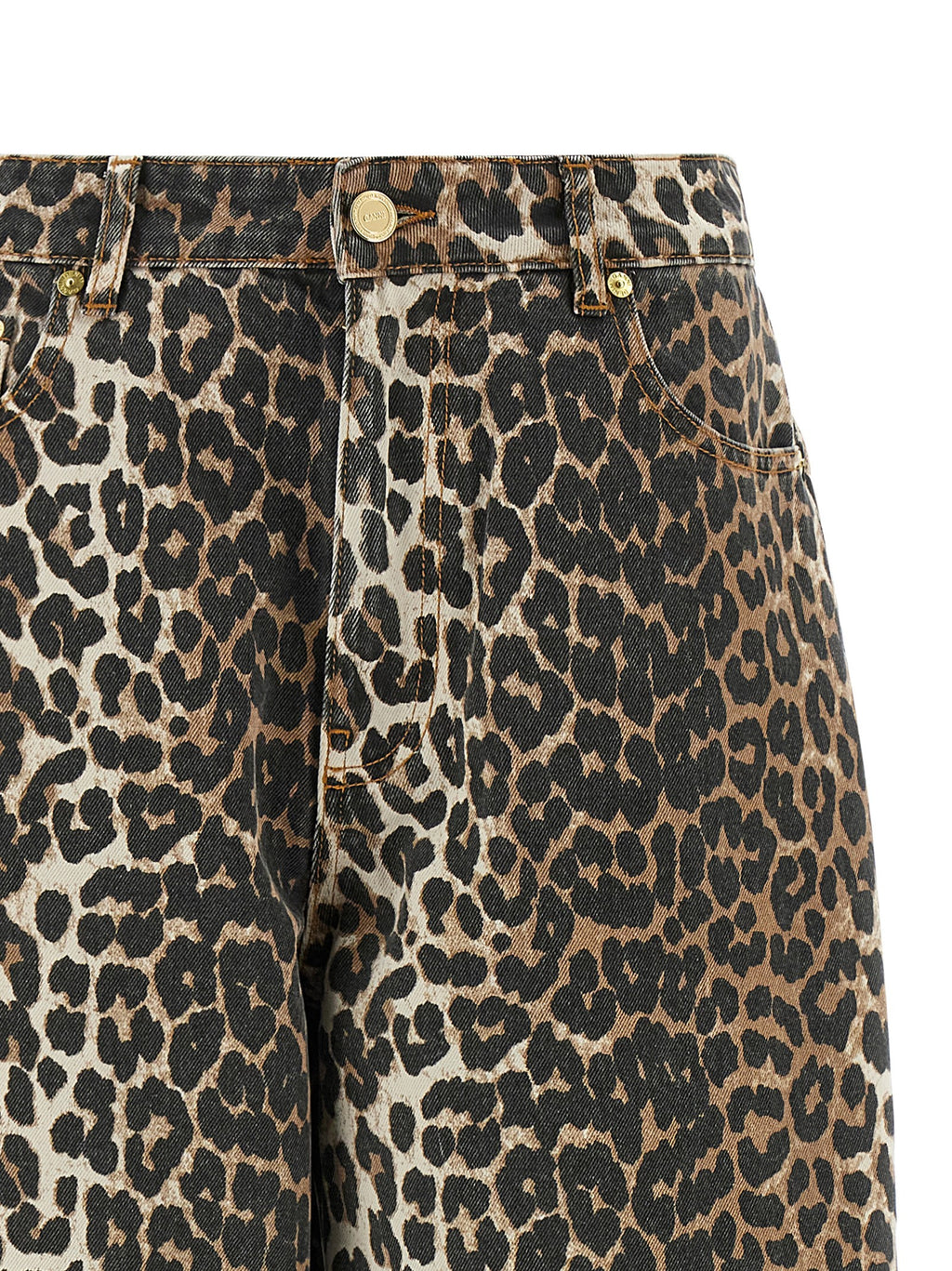 Ganni Brown Organic Cotton Cropped Jeans