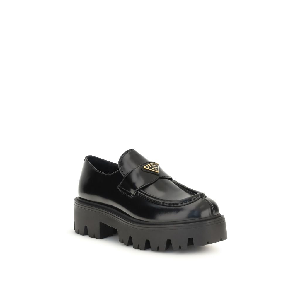 Prada Triangle Logo Slip-On Loafers