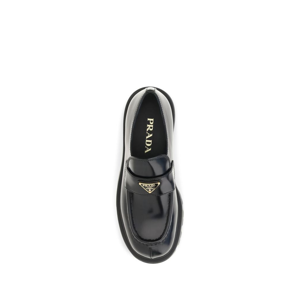 Prada Triangle Logo Slip-On Loafers