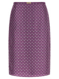 Gucci Purple Silk Midi Skirt