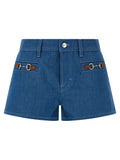 Gucci Blue Cotton Bermuda Shorts
