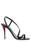 Christian Louboutin Black Calfskin Stiletto Heel Sandals