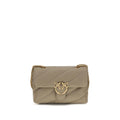 PINKO Gray Calf Leather Bos Taurus Shoulder Bag