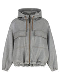Brunello Cucinelli Silver Cotton Bomber