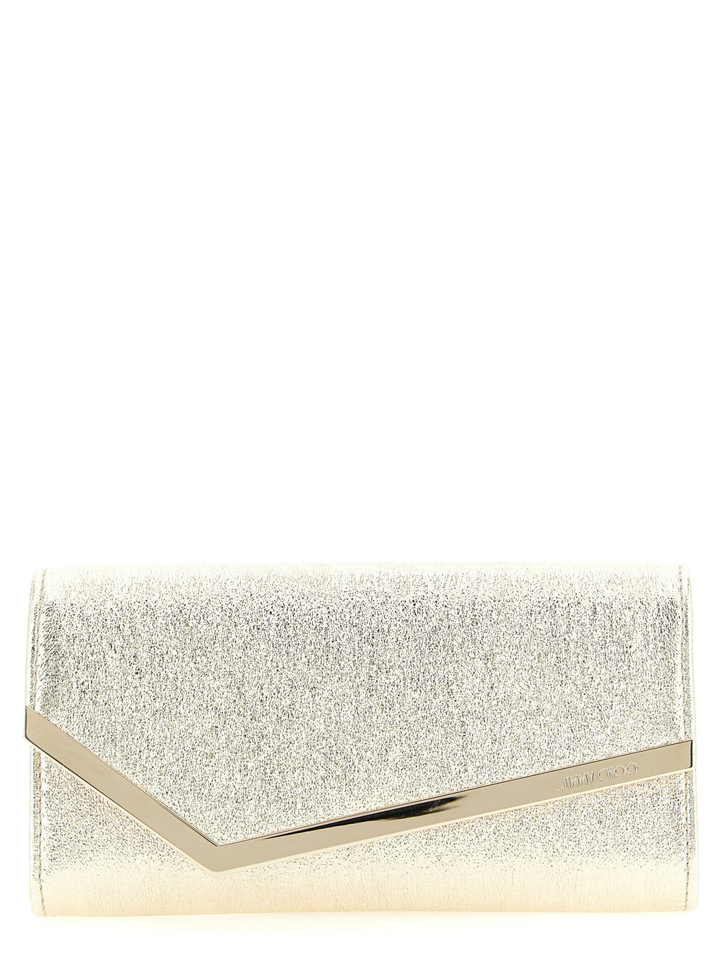 Jimmy Choo Gold Lamb Leather Clutch Bag