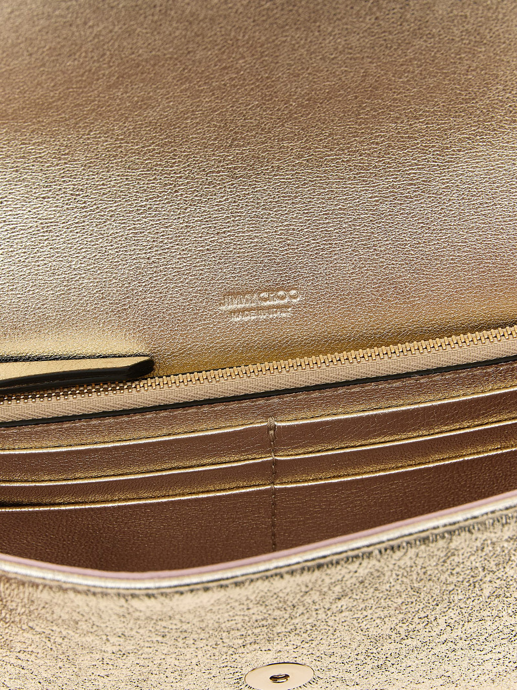 Jimmy Choo Gold Lamb Leather Clutch Bag