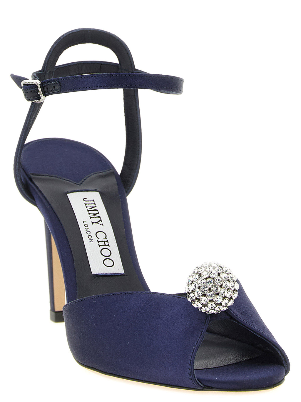 Jimmy Choo Blue Tencel Stiletto Heel Sandals