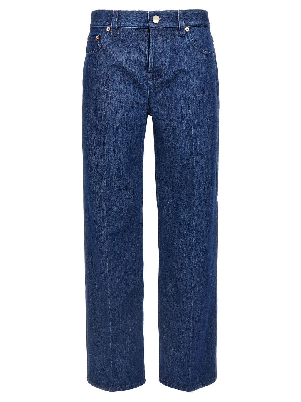 Gucci Blue Cotton Straight-Leg Jeans