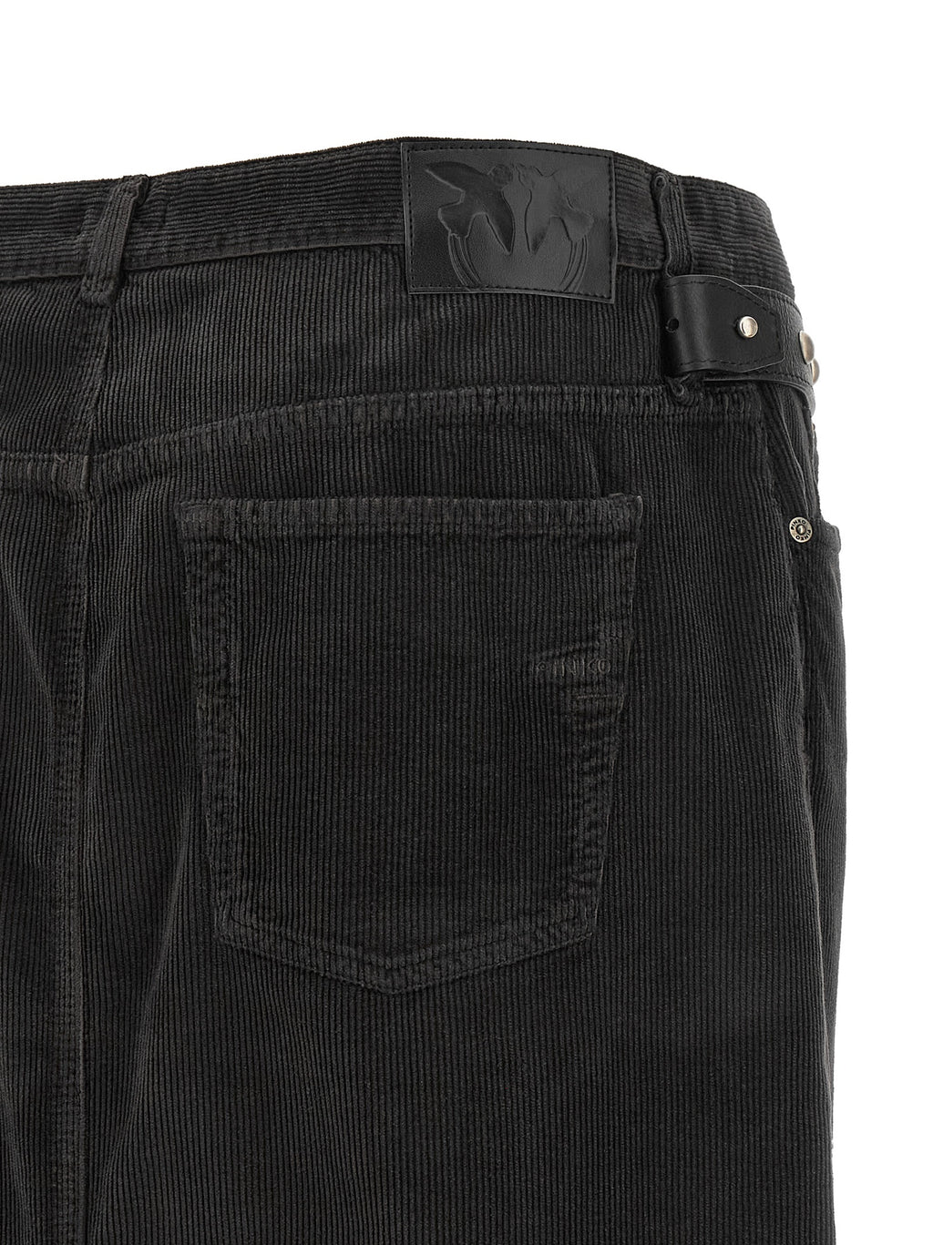PINKO Black Cotton Midi Skirt