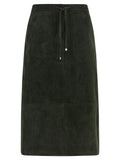'S Max Mara Bicolor Lamb Leather Midi Skirt