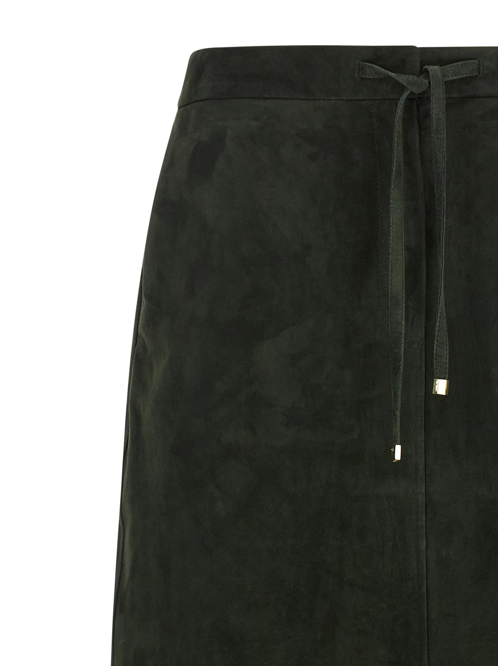 'S Max Mara Bicolor Lamb Leather Midi Skirt