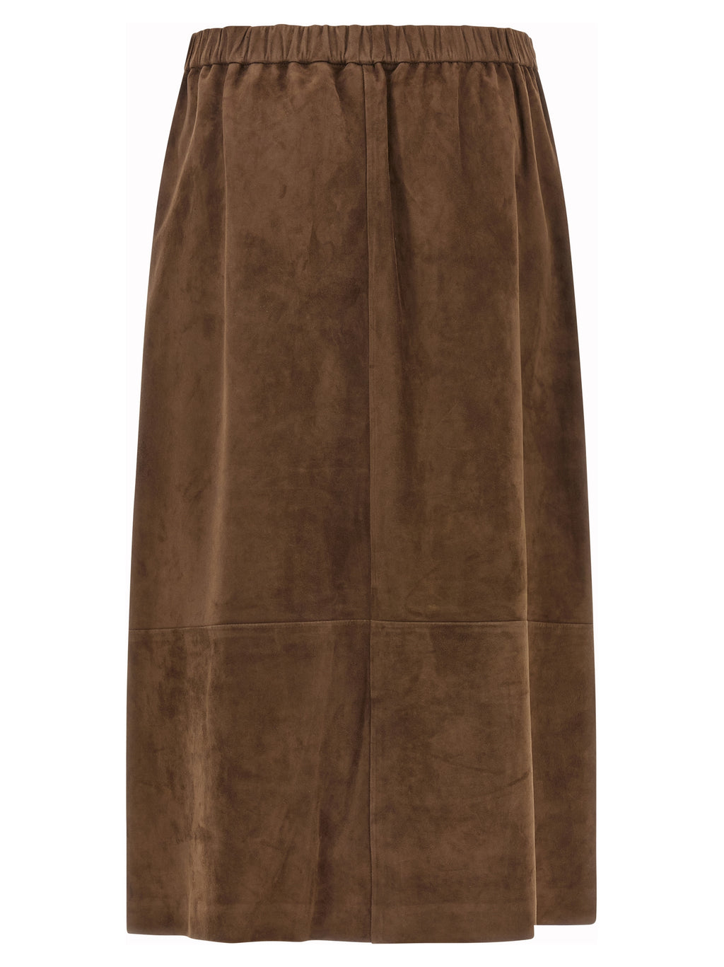 'S Max Mara Gold Lamb Leather Midi Skirt