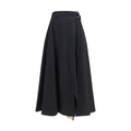 Burberry Black Wool Oves Aries Midi Skirt