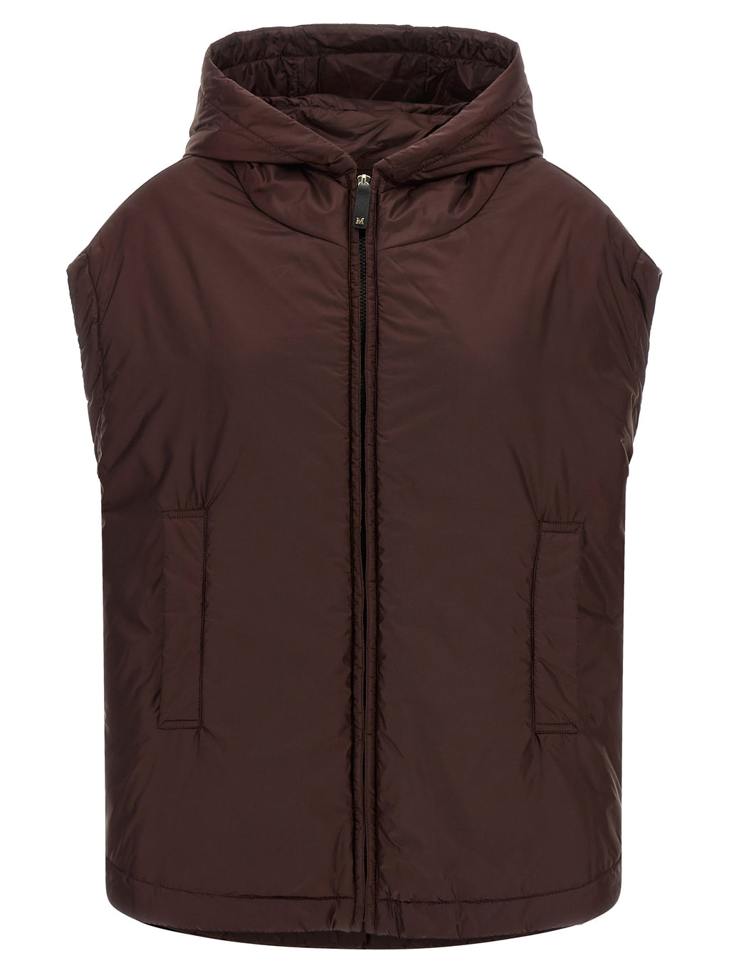 Max Mara Bordeaux Polyester Sleeveless Jacket
