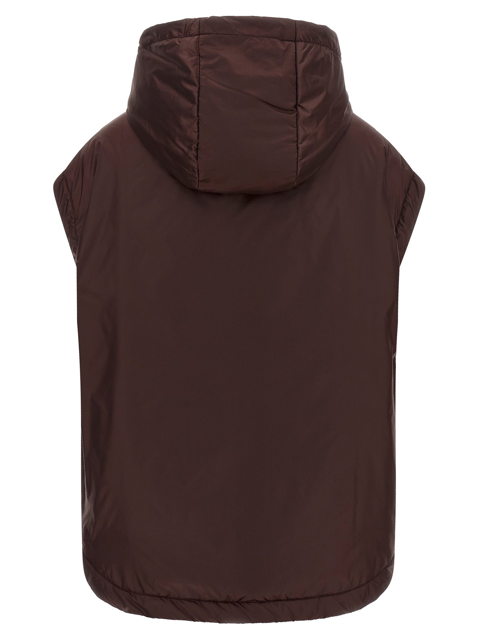 Max Mara Bordeaux Polyester Sleeveless Jacket