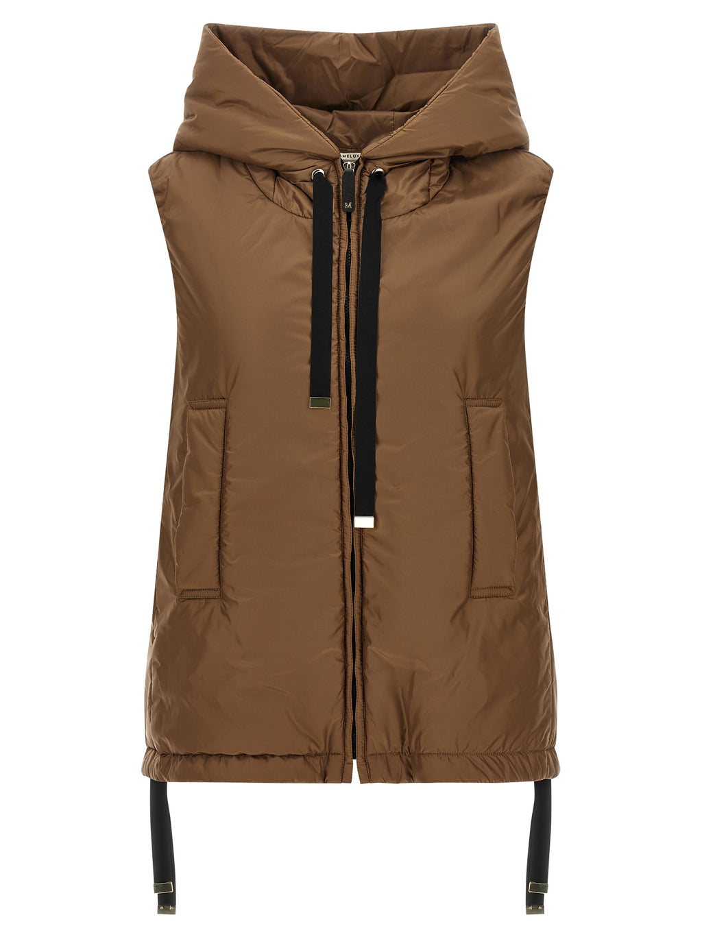 Max Mara Brown Polyester Sleeveless Jacket