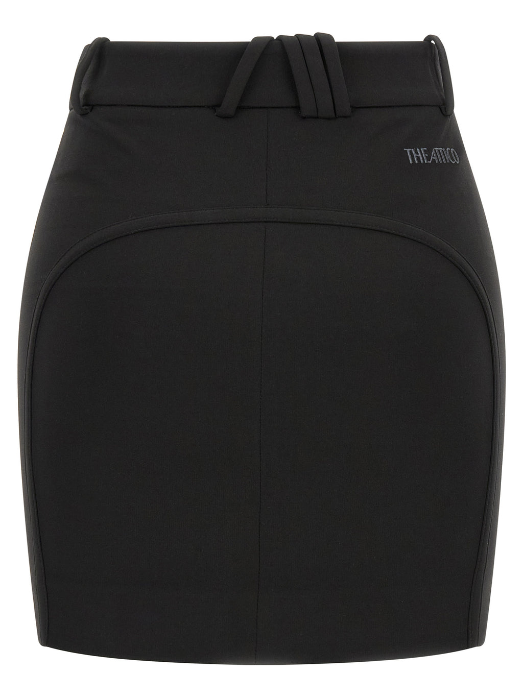The Attico Black Viscose Long Skirt